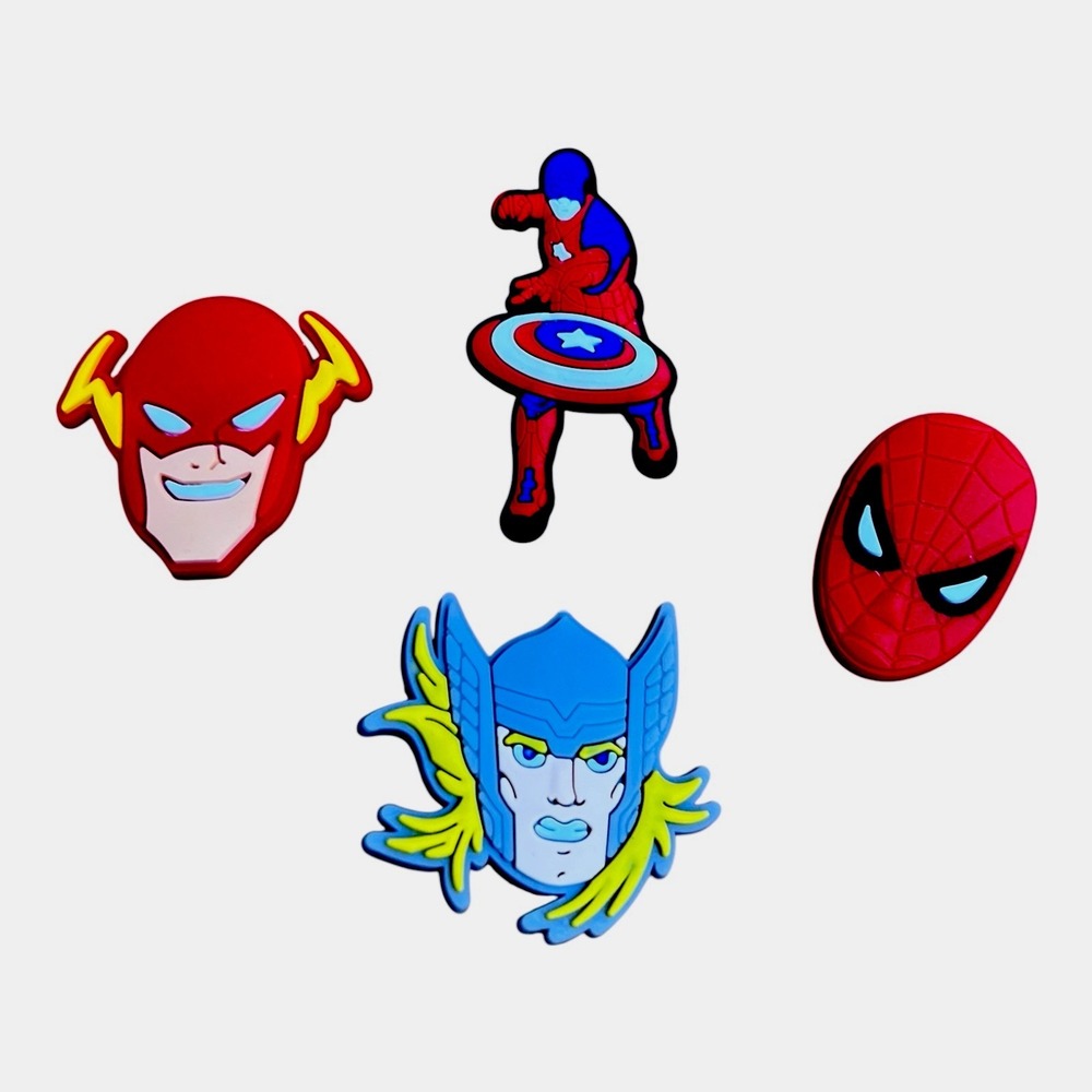 Jibbit Superhero Set Of 4 Charms Shoes Cartoons